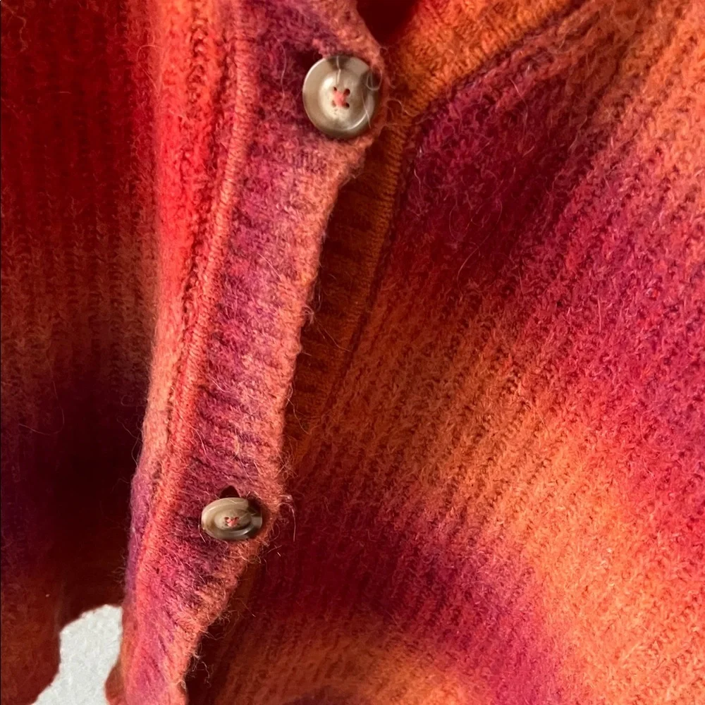 Maeve by Anthropologie Red and Orange Gradient Cardigan Sweater - Picture 2 of 4